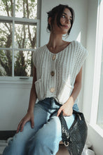 Load image into Gallery viewer, Gold Buttons Beige Sweater Vest
