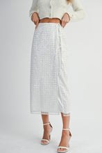 Load image into Gallery viewer, Sequin White Tie Wrap Skirt

