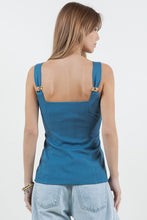 Load image into Gallery viewer, Metal Detailed Structured Top- Blue

