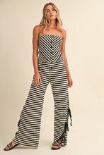 Load image into Gallery viewer, Lena Stripe Cream|Black Pant Set
