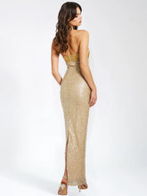 Load image into Gallery viewer, Gold Pearls Beaded Gown Dress
