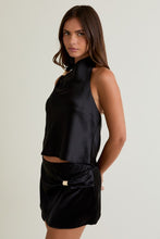 Load image into Gallery viewer, Midnight Satin Haltet Top
