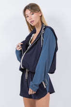 Load image into Gallery viewer, Zip Up Color Block Windbreaker Matching Shorts
