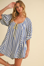 Load image into Gallery viewer, Striped Navy|Yellow Romper
