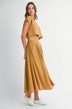 Load image into Gallery viewer, Golden Mustard Midi Skirt Set
