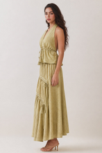 Load image into Gallery viewer, Tassel Tie Halter Top &amp; Tiered Maxi Skirt Set
