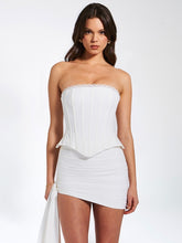 Load image into Gallery viewer, White Lace Trim Corset Top
