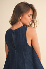 Load image into Gallery viewer, Sleeveless Dark Denim Shorts Set
