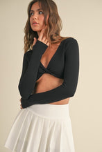Load image into Gallery viewer, Twist Front Long Sleeve Crop Top
