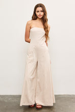 Load image into Gallery viewer, Strapless Wide Leg Jumpsuit- Natural
