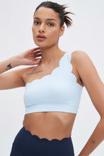 Load image into Gallery viewer, Helena Scalloped One Shoulder Sports Bra
