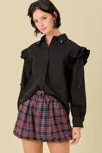 Load image into Gallery viewer, LS Sequin Flowers + Ruffles Blouse
