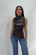 Load image into Gallery viewer, Cabernet Leather Mock Neck Top
