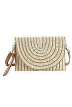 Load image into Gallery viewer, Two Tone Straw Clutch &amp; Crossbody
