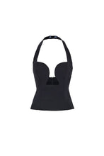 Load image into Gallery viewer, Black Corset Halter Top
