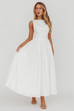 Load image into Gallery viewer, Boat Neckline White Maxi Dress
