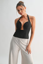 Load image into Gallery viewer, Black Corset Halter Top
