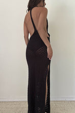 Load image into Gallery viewer, Black Halter Neck Backless Cover Up Dress
