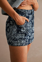 Load image into Gallery viewer, Navy Paisley High-waisted Mini Skort
