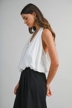 Load image into Gallery viewer, White Halter Bubble Top
