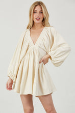 Load image into Gallery viewer, Cream V Neck Mini Dress
