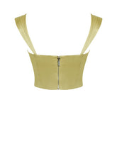 Load image into Gallery viewer, Olive Lace Satin Corset Top
