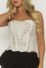 Load image into Gallery viewer, Lace Bandeau Corset Top- Khaki
