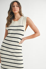 Load image into Gallery viewer, Stripe Sweater Midi Side Slit Dress
