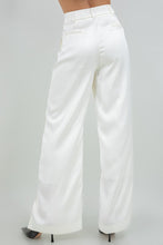 Load image into Gallery viewer, Ivory Satin Straight Leg Trousers
