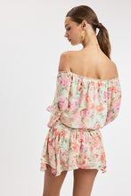 Load image into Gallery viewer, Vibrant Red Floral Off Shoulder Mini Dress
