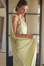 Load image into Gallery viewer, Lune Scarf Satin Dress- Sage
