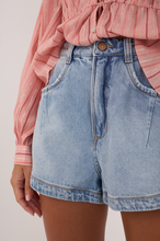 Load image into Gallery viewer, Denim Pockets Belt Loops Seam Shorts
