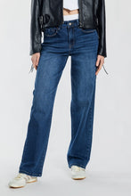 Load image into Gallery viewer, Mid Waist Loose Straight Jeans - Dark
