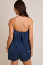 Load image into Gallery viewer, Navy Layered Strapless Romper
