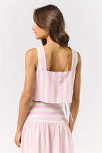 Load image into Gallery viewer, Pink Linen Striped Skirt Set
