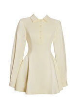 Load image into Gallery viewer, Obelia Off White Long Sleeve Polo Mini Dress
