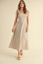 Load image into Gallery viewer, Linen Striped Midi Dress
