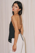 Load image into Gallery viewer, Embroidery Eyelet Open Back Top-Black
