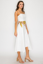 Load image into Gallery viewer, Scarf Tie Waist Midi Dress
