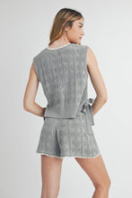 Load image into Gallery viewer, Alaia Side Tie Knit Vest Set- H.Grey
