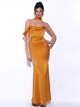Load image into Gallery viewer, Ivona Gold Satin Gown

