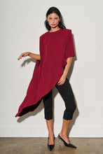 Load image into Gallery viewer, Burgundy Asymmetrical Cape Top
