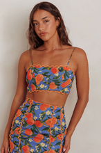 Load image into Gallery viewer, Citrus Scallop Trim Crop Top
