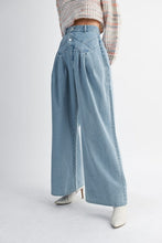 Load image into Gallery viewer, Denim High Waist Pintuck Wide Leg Jeans
