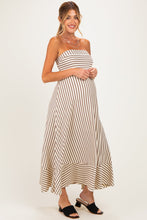 Load image into Gallery viewer, Cream|Brown Striped Knit Maxi Dress
