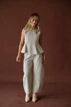 Load image into Gallery viewer, Natural Striped Barrel Pant Set
