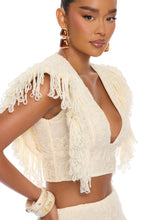 Load image into Gallery viewer, Mare Beige Fringe Skirt Set
