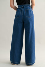 Load image into Gallery viewer, Indigo Denim Pleated Wide Leg Pant
