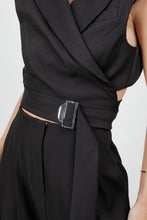 Load image into Gallery viewer, Cropped Blazer Vest With Tie Belt
