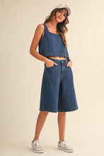 Load image into Gallery viewer, Indigo Denim Top + Bermuda Shorts Set
